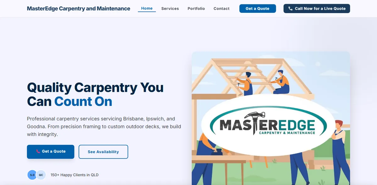Master Edge Carpentry's website